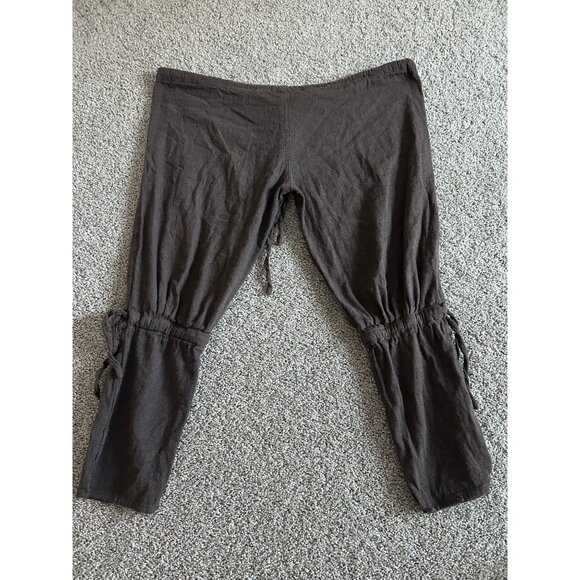 Mytholon Medieval Drawstring Pants M 100% Cotton Brown Made In Pakistan - Picture 3 of 11